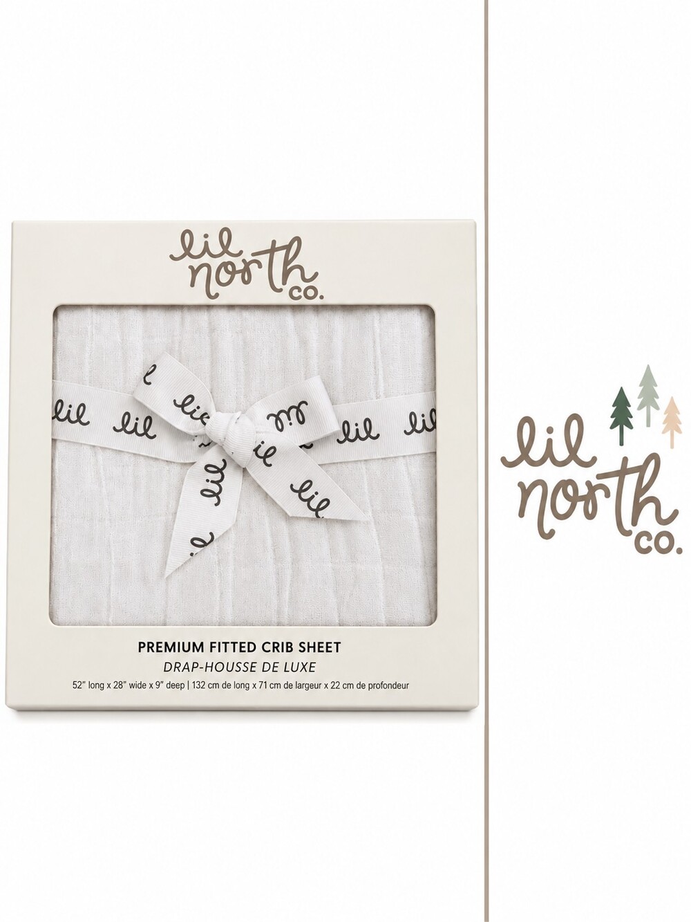 Lil North Co. Premium Fitted Crib Sheet White NIP
